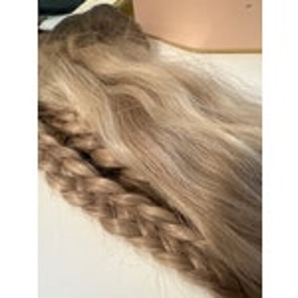 BELLAMI Silk Seam 20” 180g Pearl Blonde Highlight Clip In Hair Extension Beachy - Picture 2 of 14